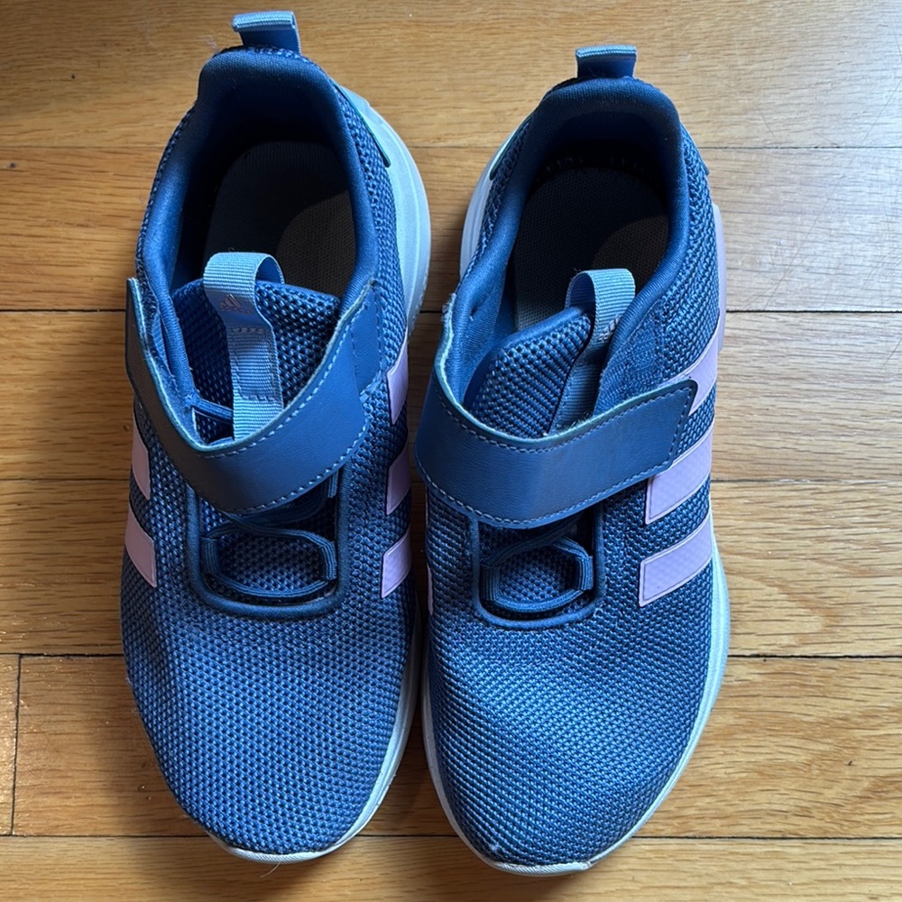 Adidas Blue and Pink Sneakers with Strap Closure